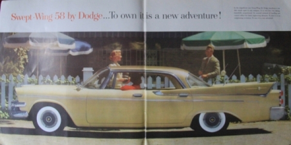 Dodge Modelprogram 1958 "Swept Wing" Carbrochure (1190)