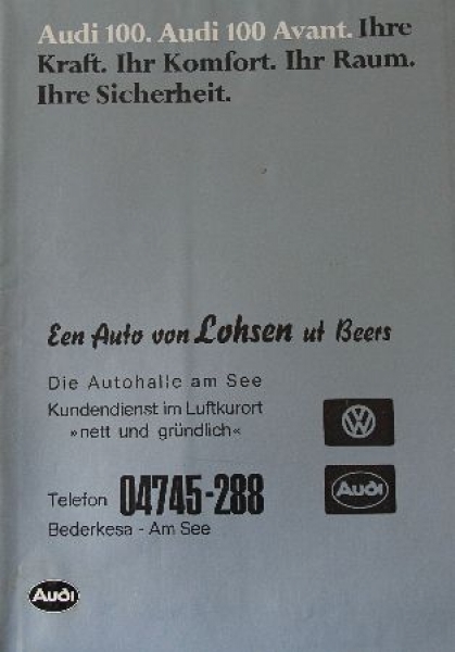 Audi 100 Avant Modelprogram 1980 Carbrochure (1235)