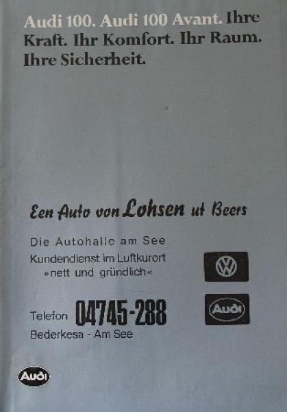 Audi 100 Avant Modellprogramm 1980 Automobilprospekt (1235)