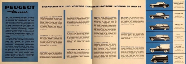 Peugeot 403 - 404 Diesel Modelprogram 1965 Carbrochure (4789)