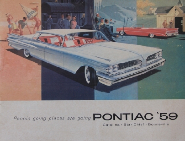 Pontiac Modelprogram 1959 "People going place are going" Carbrochure (1358)