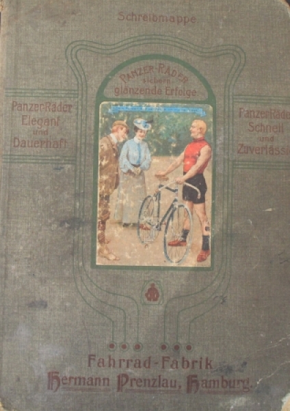 Panzer-Räder Modellprogramm 1906 Fahrrad-Fabrik Prenzlau Schreibmappe (1431)