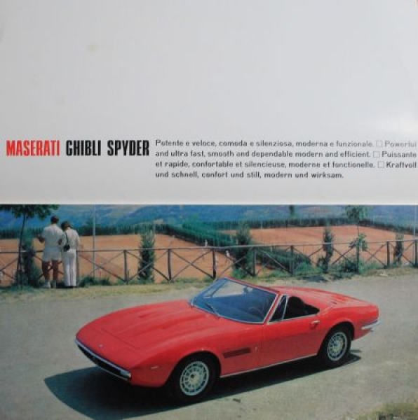 Maserati Ghibli Spyder Modelprogram 1969 Carbrochure (0979)
