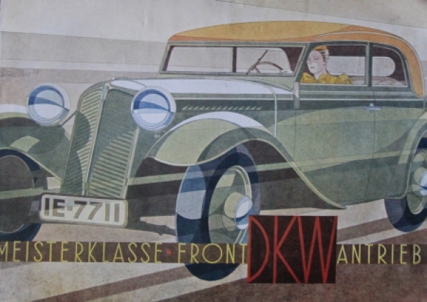 DKW Front Modelprogram 1933 Reuters-Drawing Carbrochure (0754)