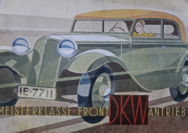 DKW Front Modellprogramm 1933 Reuters-Motiv Automobilprospekt (0754)