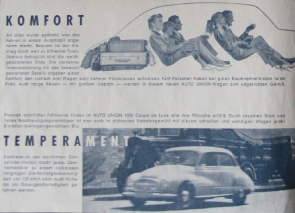 Auto-Union 1000 Coupe de Luxe Modelprogram 1964 Carbrochure (1533)