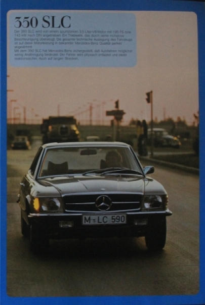Mercedes-Benz 280 SLC - 450 SLC Modellprogramm 1977 Automobilprospekt (1571)