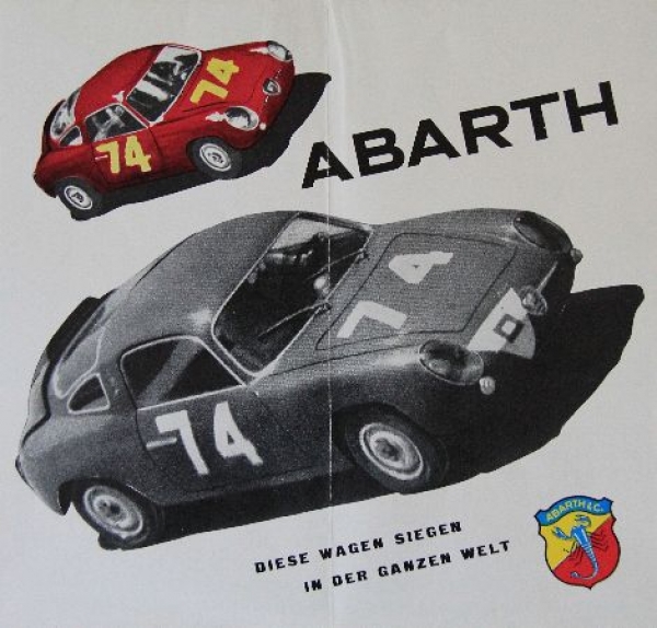 Abarth Modellprogramm 1960 "Diese Wagen siegen in der ganzen Welt" Automobilprospekt (1600)