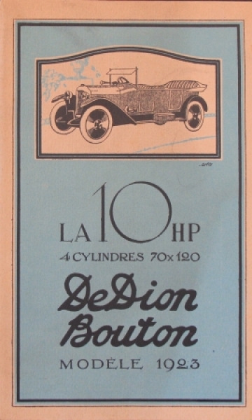 De Dion Bouton La 10 HP Modele 1923 Ownermanual (1705)