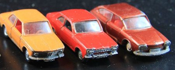 Schuco Lot 1972 five Cars BMW, Ford, Opel, VW DieCast Models (1759)