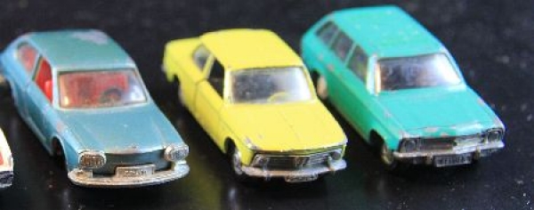 Schuco Lot1972 five Cars BMW, Opel, VW DieCast Models (1760)