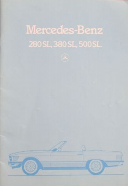 Mercedes-Benz 280 SL - 500 SL Modelprogram 1982 Carbrochure (4475)