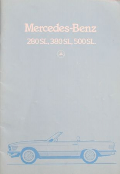 Mercedes-Benz 280 SL - 500 SL Modellprogramm 1982 Automobilprospekt (4475)