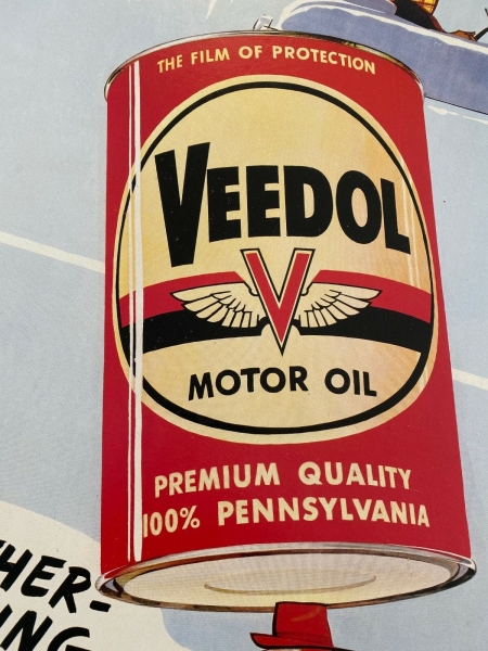 Veedol Motor Oil Poster 1958 "Easier starting"  (9914)