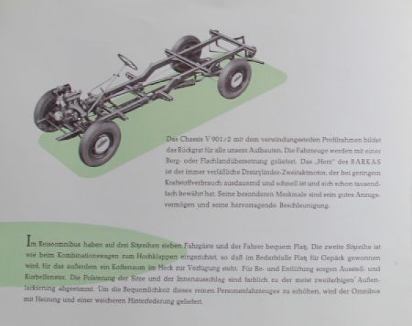 Barkas Truck Typ V 901 Station Wagon Modelprogram 1957 Truckbrochure (4602)