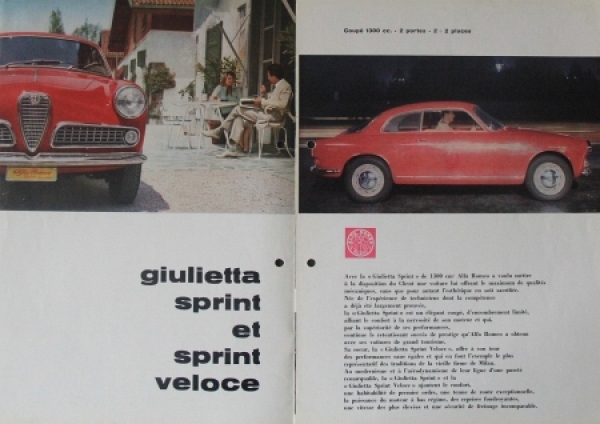 Alfa Romeo Giulietta Sprint Veloce Modelprogram 1960 Carbrochure (1919)
