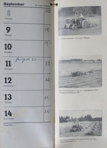 Fahr Tractor-Factoryearcalendar 1940 (2065)