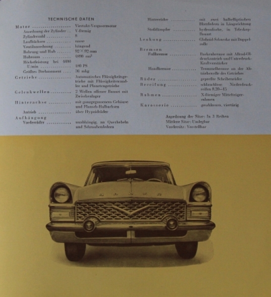GAZ 13 Tschaika Modelprogram 1958 Carbrochure (2120)