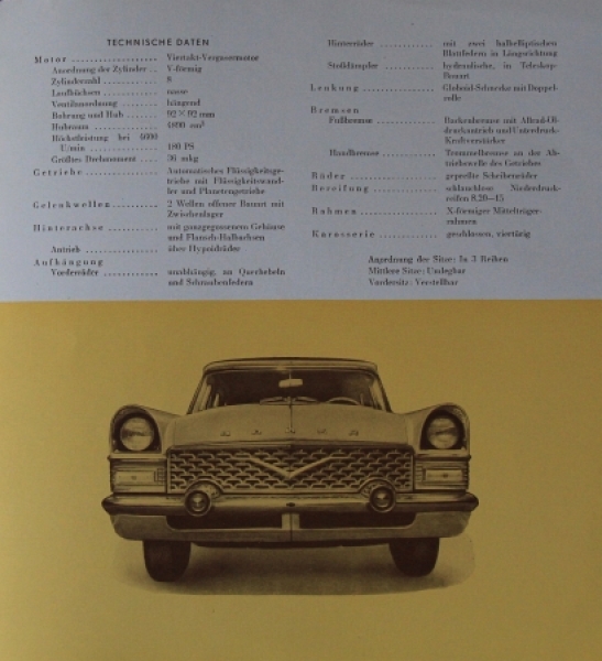 GAZ 13 Tschaika Modellprogramm 1958 Automobilprospekt (2120)