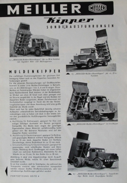 Meiller Kipper Specialbodies Modelprogram 1958 Truckbrochure (2128)