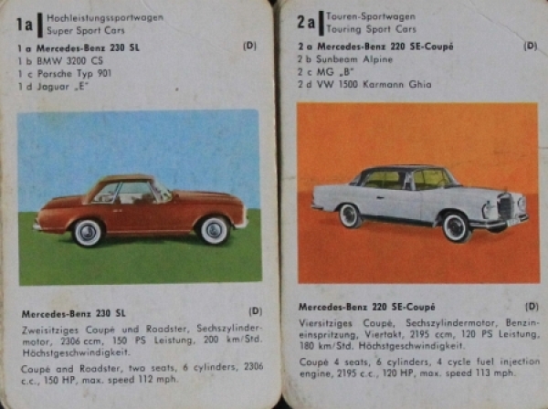 Altenburg  Spielkarten "Auto-Quartett" 1963 Cardgame (2158)