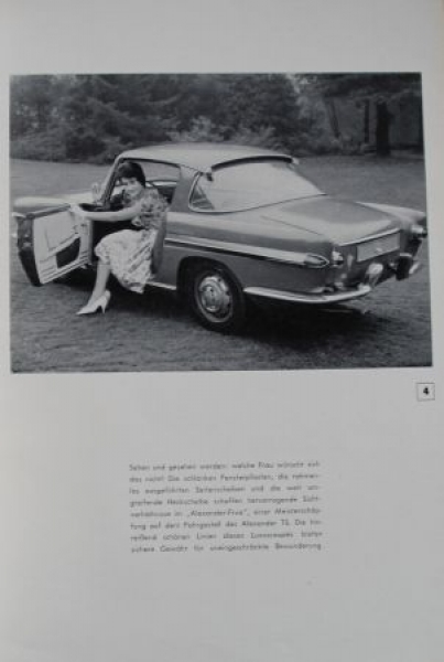Lloyd Alexander Frua Modellprogramm 1958 Automobil-Pressemappe (4711)