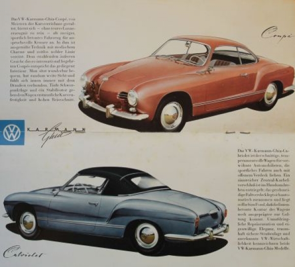 Volkswagen Beetle Modelprogram 1958 "Bewaehrt und begehrt in aller Welt" Reuters-Drawings Carbrochure (4760)