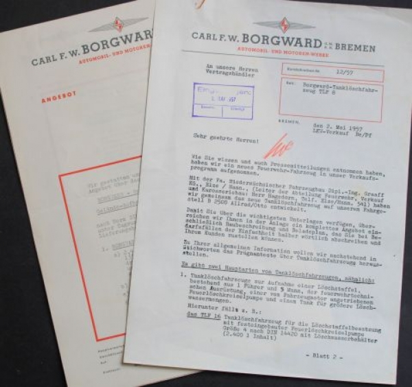 Borgward Graaf Typ B 2500 Firebrigade Modelprogramm 1957 Truckoffer (4811)
