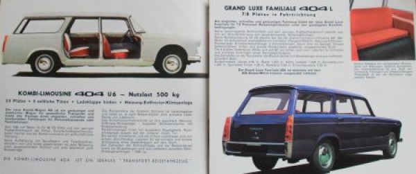 Peugeot 404 Familiale Break Modelprogram 1967 Carbrochure (4797)