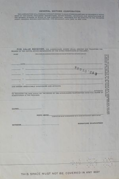 General-Motors Corporation 1966 Share 100 Shares (5419)