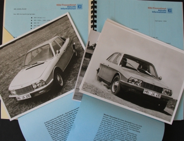 NSU Ro 80 Modelprogram 1968 Automobil-Pressekit (2264)