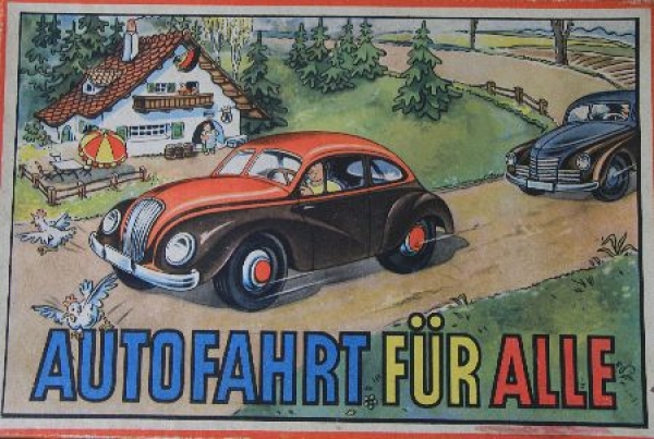 Zinke-Spiele "Autofahrt fuer alle" 1955 Automobile-Boardgame in original box (2297)