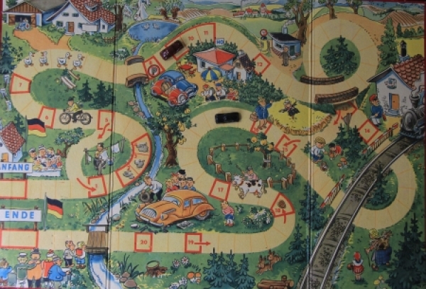 Zinke-Spiele "Autofahrt fuer alle" 1955 Automobile-Boardgame in original box (2297)