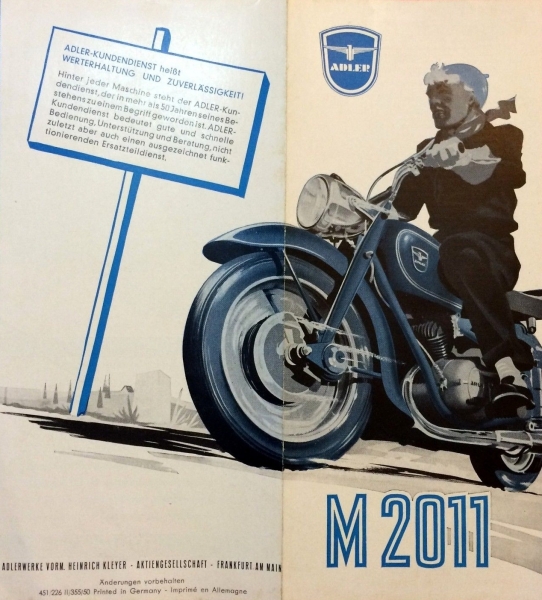 Adler M 2011 Modelprogram 1955 Motorbikebrochure (2315)