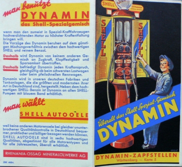 Shell "Dynamin ueberall das Shell Spezialgemisch" 1928 Gasstation-Brochure (5435)