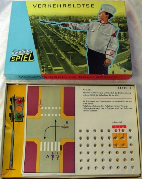 Gordon-Spiel "Verkehrslotse" 1966 elektronisches Brettspiel in Originalkarton (5457)