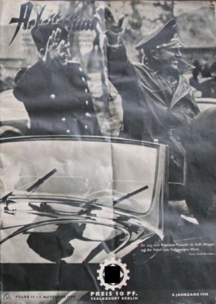 Volkswagen "Arbeitertum" 1938 NS-Magazine with VW-KdF-Story (4946)