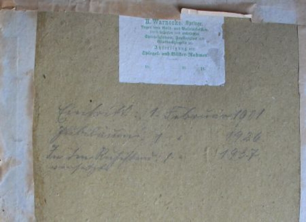 Eisenbahn Jubiläumsurkunde 1937 gerahmt (5284)
