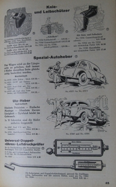 Klaas & Sachtleben "Fahrt in den Winter" 1938 Car-Accessoires-Brochure (2368)