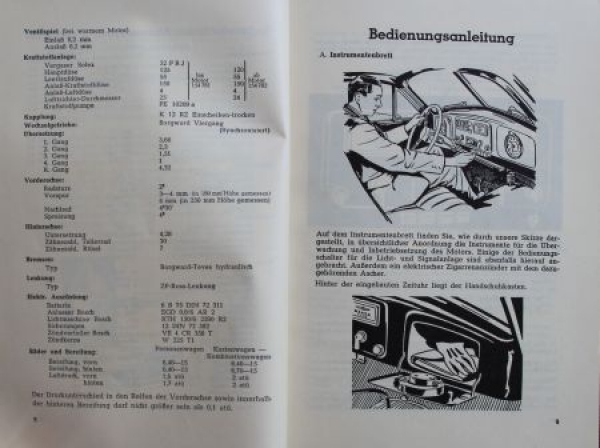 Borgward Hansa 1500 Bordmappe mit Betriebsanleitung und Händelerdienst 1951 (5470)