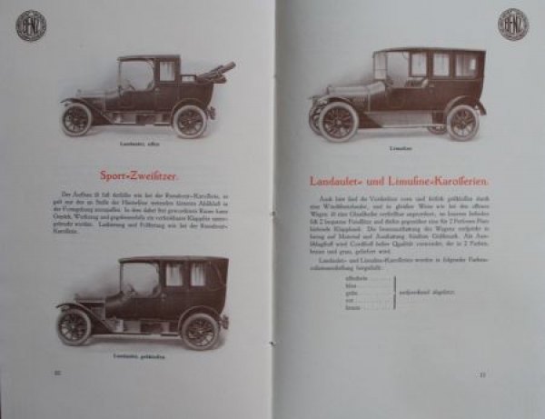 Benz 8/20 PS Modellprogramm 1912 Automobilprospekt (5097)