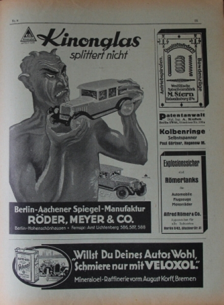 "Der Motorwagen" Autotechnical Magazine 1928 five issues (2395)