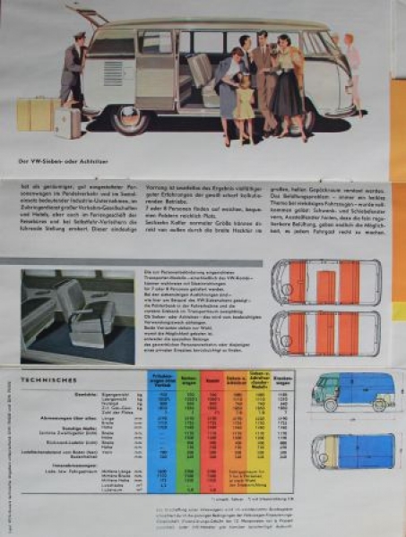 Volkswagen T1 Transporter 1958 Modelprogram "Die VW-Transporter" Carbrochure (6004)