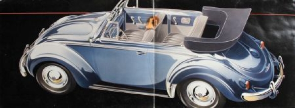 Volkswagen Beetle Convertible Modelprogram 1955 Reuters-Drawings Carbrochure (5096)