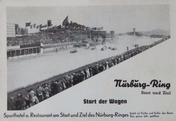 Nuerburgring 1928 "Start und Ziel - Start der Wagen" Advertising-Postcard (2434)