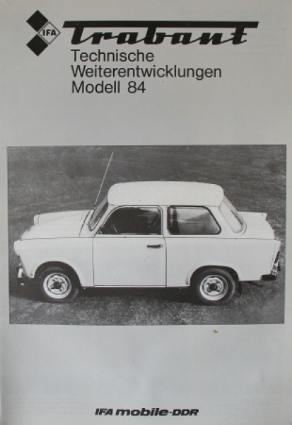 Trabant Modelprogram 1984  "Technische Weiterentwicklung" Carbrochure (2519)