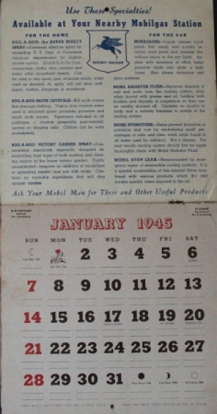 Mobiloil Yearcalendar 1945 "Apache Tires" Rolf Armstrong (2586)