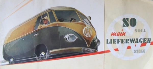 Volkswagen T1 Transporter Modelprogram 1953 Reuters-Drawings Carbrochure (6324)
