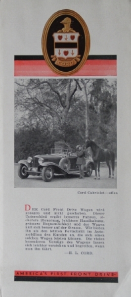 Auburn Cord Modelprogram 1929 Carbrochure (2608)