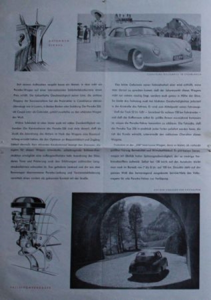 Porsche 356 A Modelprogram 1952 Carbrochure (6088)